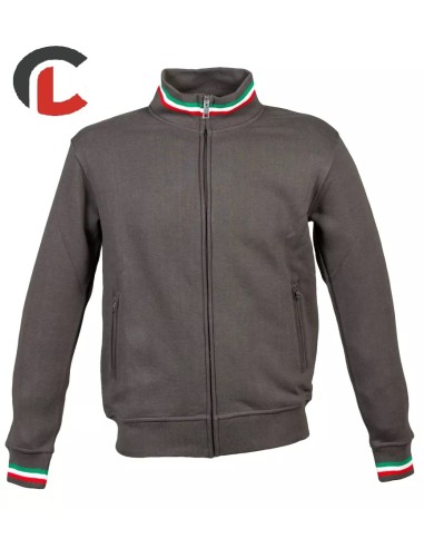 Felpa JRC da uomo mod.venezia zip intera a lupetto colore grigio