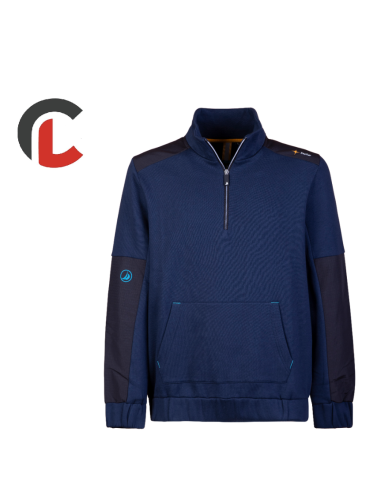 felpa blu mezza zip Stellar cotone poliestere Tg L  colore blu