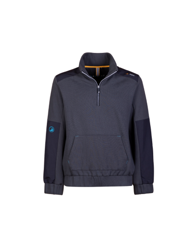 felpa grigia mezza zip Stellar cotone poliestere Tg.XL